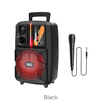 Портативна бездротова Bluetooth колонка акустика-караоке з мікрофоном Hoco BS37 3Hours, BT5.0, TWS, AUX/FM/USB Black