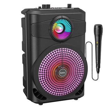 Портативная беспроводная Bluetooth колонка акустика-караоке с микрофоном Hoco BS46 10W, BT5.0, TWS, AUX, TF, USB, FM, 3Hours Black