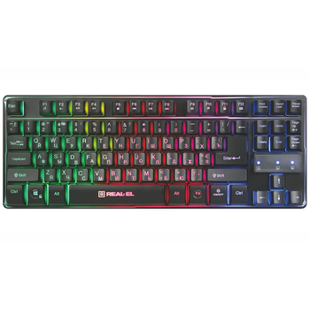 Клавіатура REAL-EL Gaming 8710 TKL Backlit Ukr Black Чорний 36762