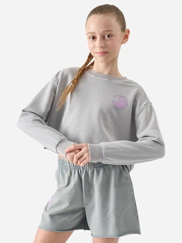 Подростковый свитшот для девочки 4F 4FJWSS25TSWSF1504-25S 140 см Серый (5905700424031)