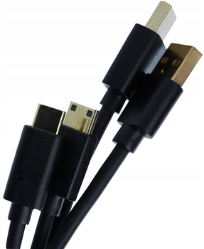 Кабель Bosto HC210 2-in-1 HDMI - mini-HDMI + USB Type-A - USB Type-C Black (6972288300223)