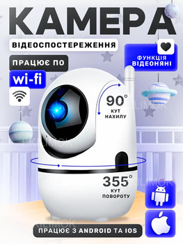 Видеоняня поворотная IP камера QCam с датчиком движения, радионяня с двухсторонней связью, WiFi для видеонаблюдения со звуком и ночным видением