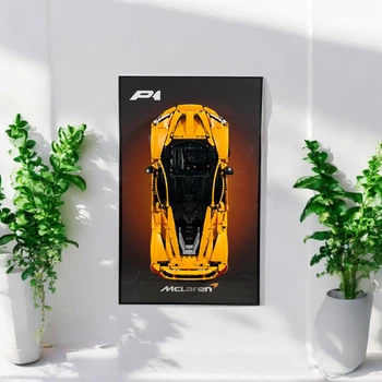 Арт Держатель Рамка на Стену 80x50 см. для Фирменного Конструктора Technic McLaren P1 (42172) Макларен П1 - Type-A