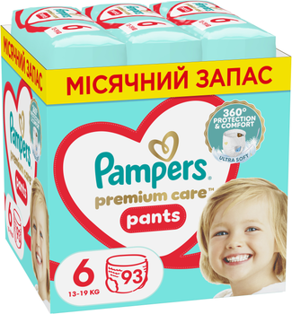 Підгузки-трусики Pampers Premium Care Pants Розмір 6 13-19 кг 93 шт (8006540491010)