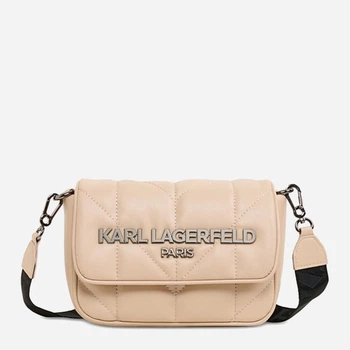 Сумка кросс-боди через плечо женская из искусственной кожи маленькая Karl Lagerfeld 448187800 Бежевая (1159826330)