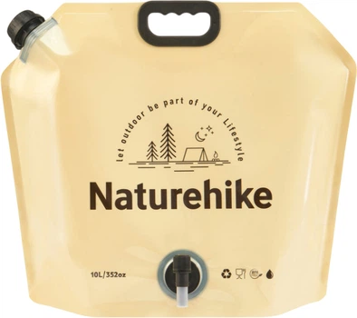 Складной контейнер для воды из полиэтилена Naturehike CNK2450CF027 10 л Желтый (6927595798355)