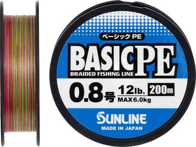 Шнур Sunline Basic PE 200 м #0.8/0.153 мм 12lb/6 кг Multi Color (16581171)