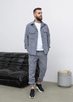 Костюм чоловічий вельветовий MonsterBrand демісезонний 4XL (58) сірий