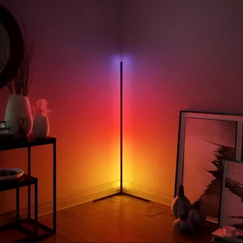 Торшер неонова лампа Lamp Led Rgb 120 см від Usb підлоговий кутовий світильник, нічник, з пульт управління (чорна)