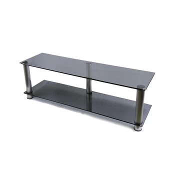Тумба из стекла под телевизор Commus Аскет New Mini gray-met (1100х350х374)
