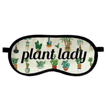 Маска для сна с принтом, дорожная повязка для глаз, бархат Plant lady 18,5×8,5 см