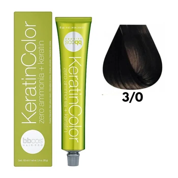 Крем-краска безаммиачная для волос BBCos Keratin Color №3.0 Dark Brown 100 мл (23182WB)
