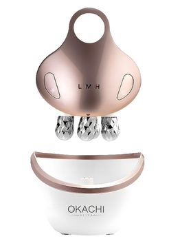 Микротоковый массажер для лица OKACHI GLIYA OG-5623 прибор микротоки EMS + RF +LED для лифтинга и подтяжки кожи