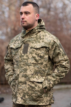 Парка Куртка Піксель чоловіча з капюшном та сітчастою підкладкою ріп-стоп 3XL