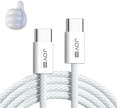 Кабель JoyPro USB Type-C 20 Вт 5 А 1 м с держателем White (C-TC-01-W)