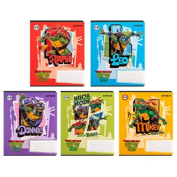 Тетрадь школьная 12 листов линия Kite Ninja Turtles NT24-234, 69592