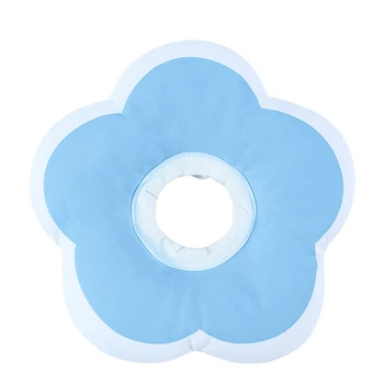 М'який комір-подушка для кішок Lesko DT1018 M Blue післяопераційний захисний від вилизування