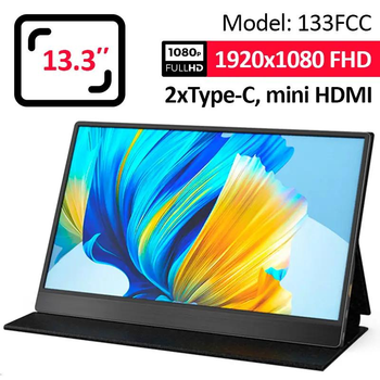 Монітор портативний 133FC / 13.3'' / IPS / 1920 x 1080 / Type-C / HDMI / jack 3.5 мм / другий екран