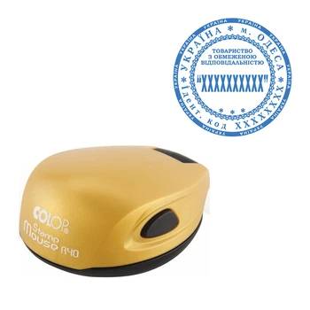 Основная печать организации с карманной оснасткой COLOP Mouse R 40 бронза (ТОВ1/M40/BR)