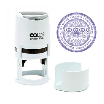 Основна печатка підприємства з автоматичною оснасткою COLOP Printer R 40 біла (ТОВ5/R40/W)