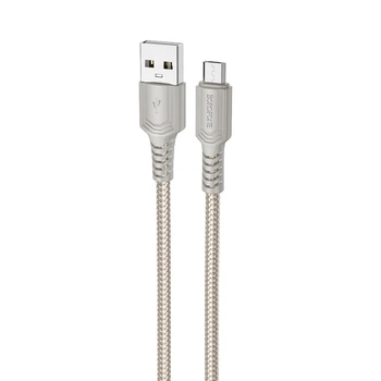 Міцний дата кабель Borofone BX116 Certain USB to MicroUSB 2.4A (1m) Gray