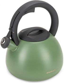 Чайник Ofenbach Green 2.7л нержавеющая сталь, со свистком, зеленый матовый (NB-100323)