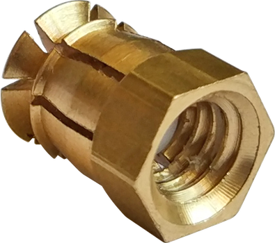 Втулка M6 8x12мм с пластиковым шариком латунь (25шт.) [3M0003M03790906120] Metalvis