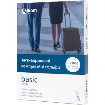 Гольфи антиварикозні Basic Care, клас компресії 1 Алком 00111 розмір 3 (40-44) Бежевий