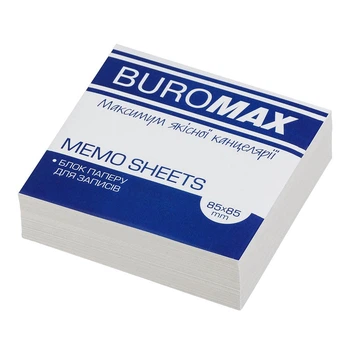 Блок белой бумаги для записей Buromax 85х85х25мм 300 листов (BM.2278)