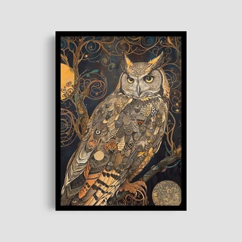 Постер Roomy "Owl" Чорна рамка з глянцевим склом A3 (42x29.7 cm)