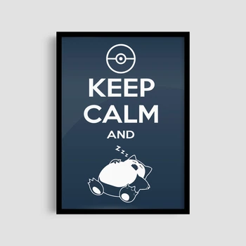 Постер Roomy "Pokemon Keep Calm" Белая рамка с глянцевым стеклом A4 (29.7x21 cm)