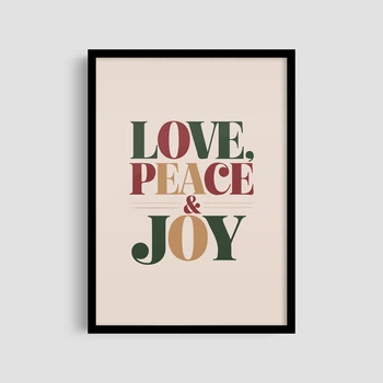 Постер Roomy "Love Peace " Белая рамка с глянцевым стеклом A2 (59.4x42 cm.)