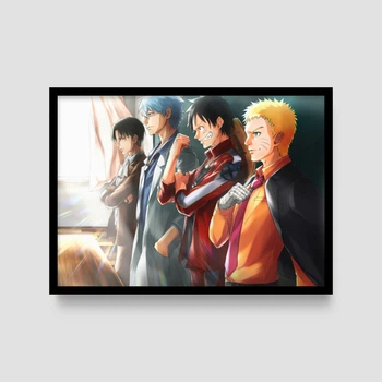 Постер Roomy "Animes Different Eras" Біла рамка з антибліковим склом A4 (29.7x21 cm)