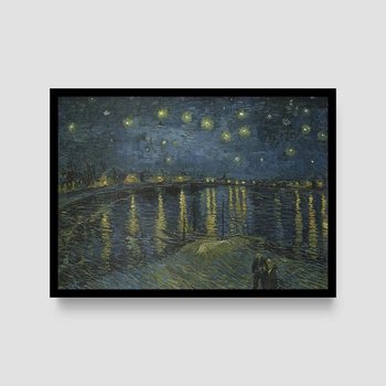 Постер Roomy "Starry Night On The Rhone" Чорна рамка з антибліковим склом A3 (42x29.7 cm)