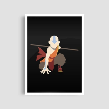 Постер Roomy "Avatar Aang Pose" Біла рамка з глянцевим склом A3 (42x29.7 cm)