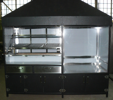 Мангальный комплекс Unit BBQ 2600х800х2500 мм (в комплекте с хоспером) 