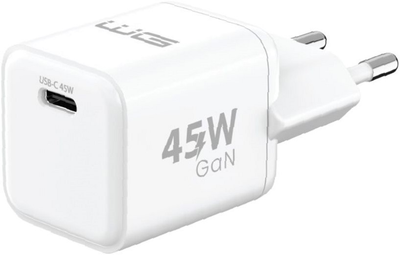 Мережевий зарядний пристрій Winner Group 1 x USB-C 45 W PD45W/QC4/PPS White (8591194088308)