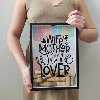 Модная копилка для винных пробок Wife mother wine lover Presentville 30,5х21,5х4 см (dec0009573)