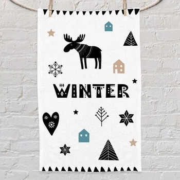 Полотенце маленькое с принтом Winter 80х50 см Presentville (2000003096367)