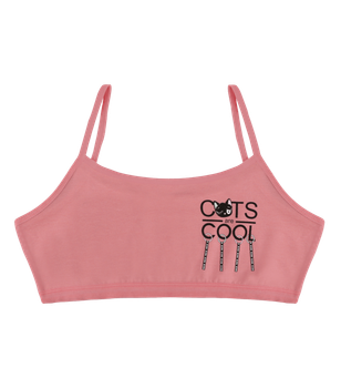 Подростковый топ на тонких бретельках с принтом CATS are COOL - Donella - 5971PB1 - 152-158 см - Светло-красный