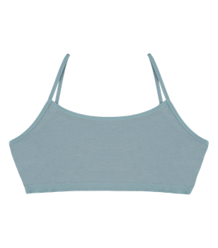 Подростковый однотонный топ на тонких бретельках для девочек - Donella - 5971P - 158-164 см - Светло-бирюзовый