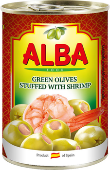 Оливки Alba Food фаршировані креветкою 300 мл (8435761500308)