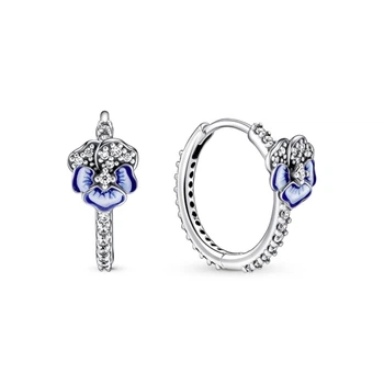 Сережки жіночі Pandora Синя фіалка