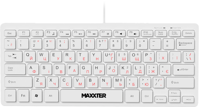 Клавіатура дротова Maxxter KBM-C01W-UA USB White