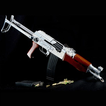 Сигнально шумовой автомат Калашникова (АКСУ) хромированный под холостой патрон 9 мм.