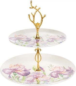 Блюдо двоярусне Alba ceramics Іриси 19 см і 26 см (769-066)