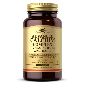 Кальций + D3, K2, Цинк, Бор, Calcium Complex + Vitamins D3, K2, Zinc, Boron, Solgar, 120 таблеток