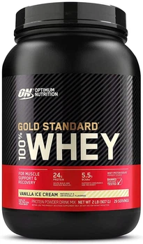Сироватковий протеїн ізолят Optimum Nutrition 100% Whey Gold Standard 900 г Ванільно морозиво