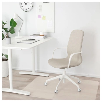 Офисное кресло с белыми подлокотниками LANGFJALL IKEA 092.527.91 бежевый