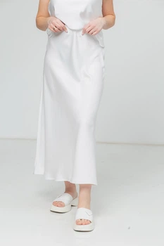 Спідниця жіноча максі із шовку армані всесезонна Aksan 24.2368 46(l)-48(xl) білий